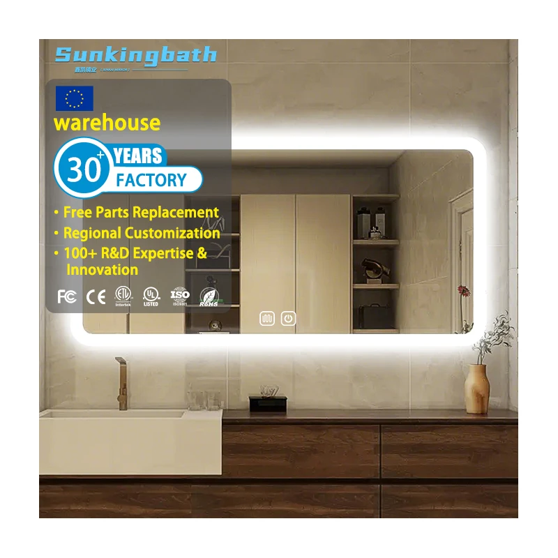 Hotsale Led Bathroom Mirror Explosion-Proof Mirror Led Backlit Smart Supplier Touch Mirror with Led Light