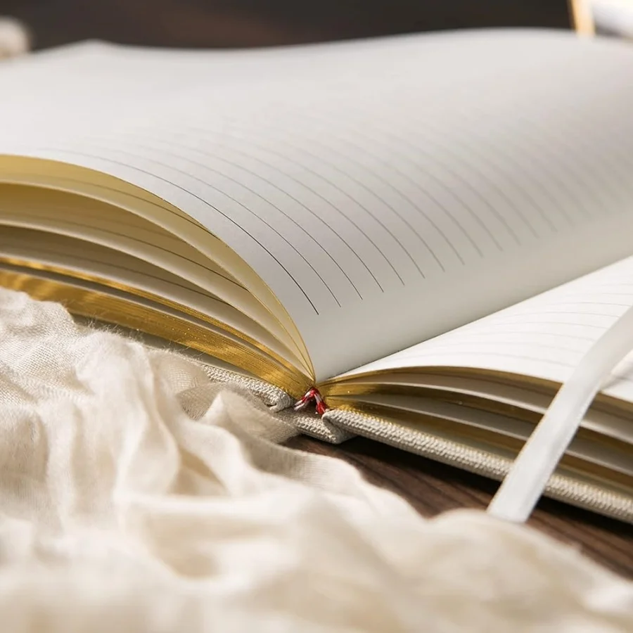 Personalized Gilded Edges Registry Guestbook Planner Guest Fabric Linen