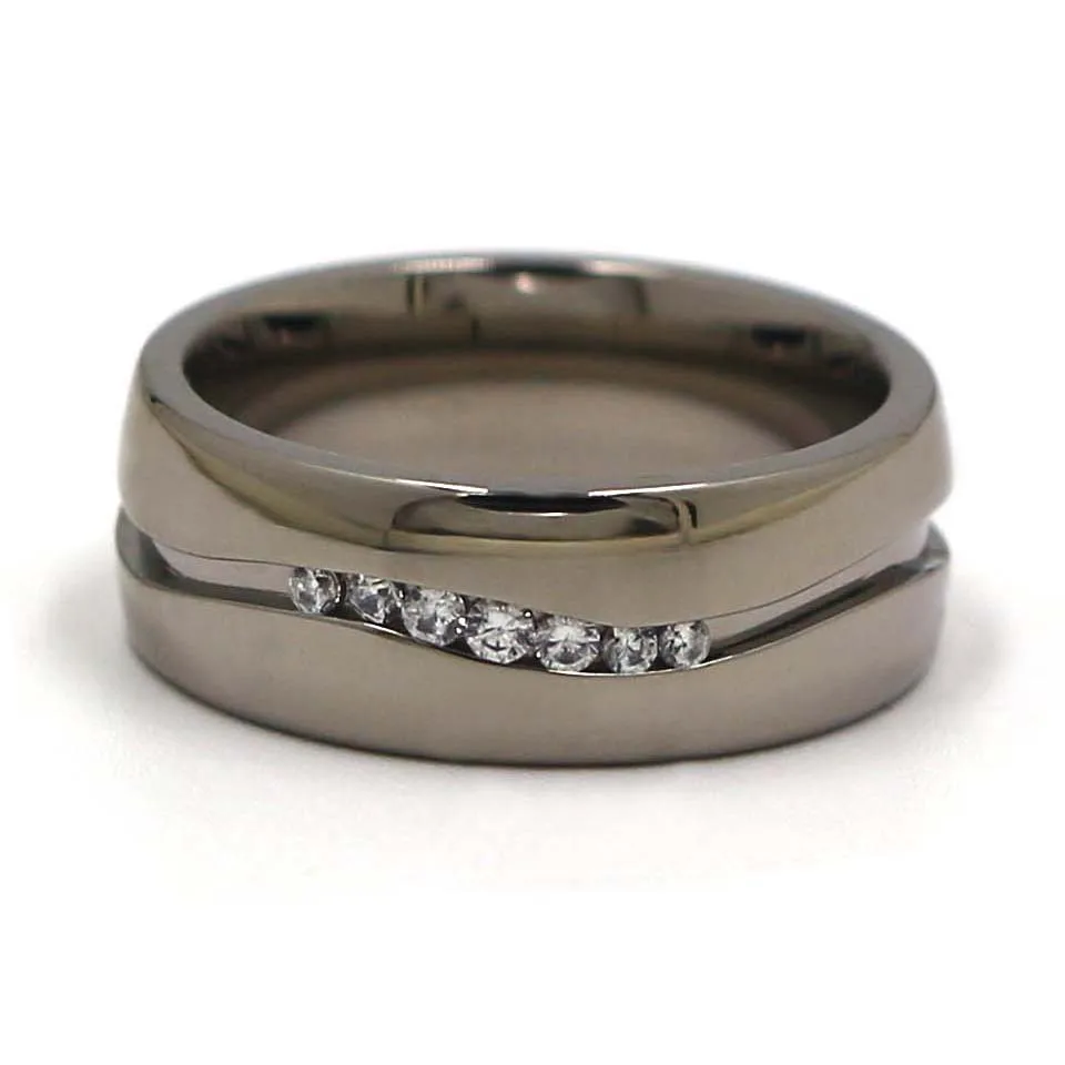 lr598 wholesale titanium channel setting wedding band - buy