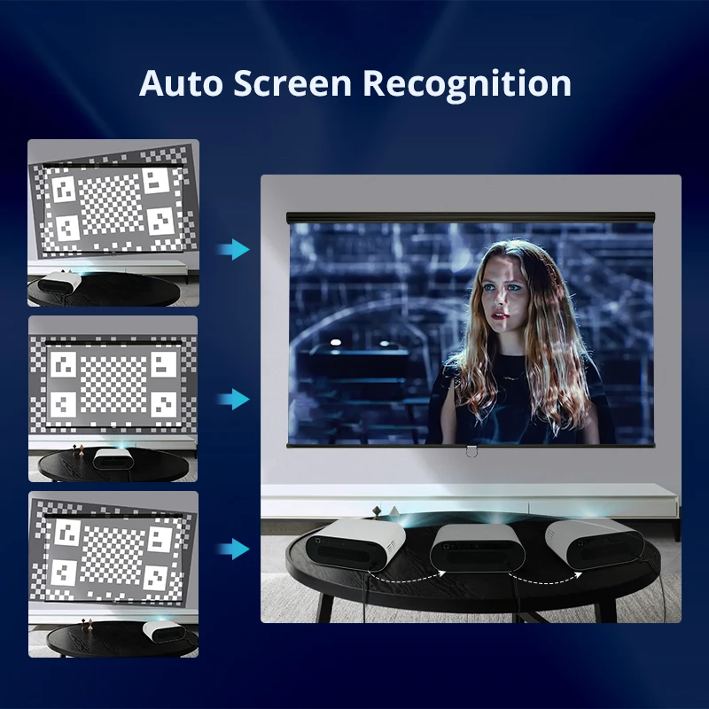 Hotack L005 LED Full Hd Home Theater Video Projector Smart Wireless Mobile Phone Projector Portable Projector 4K