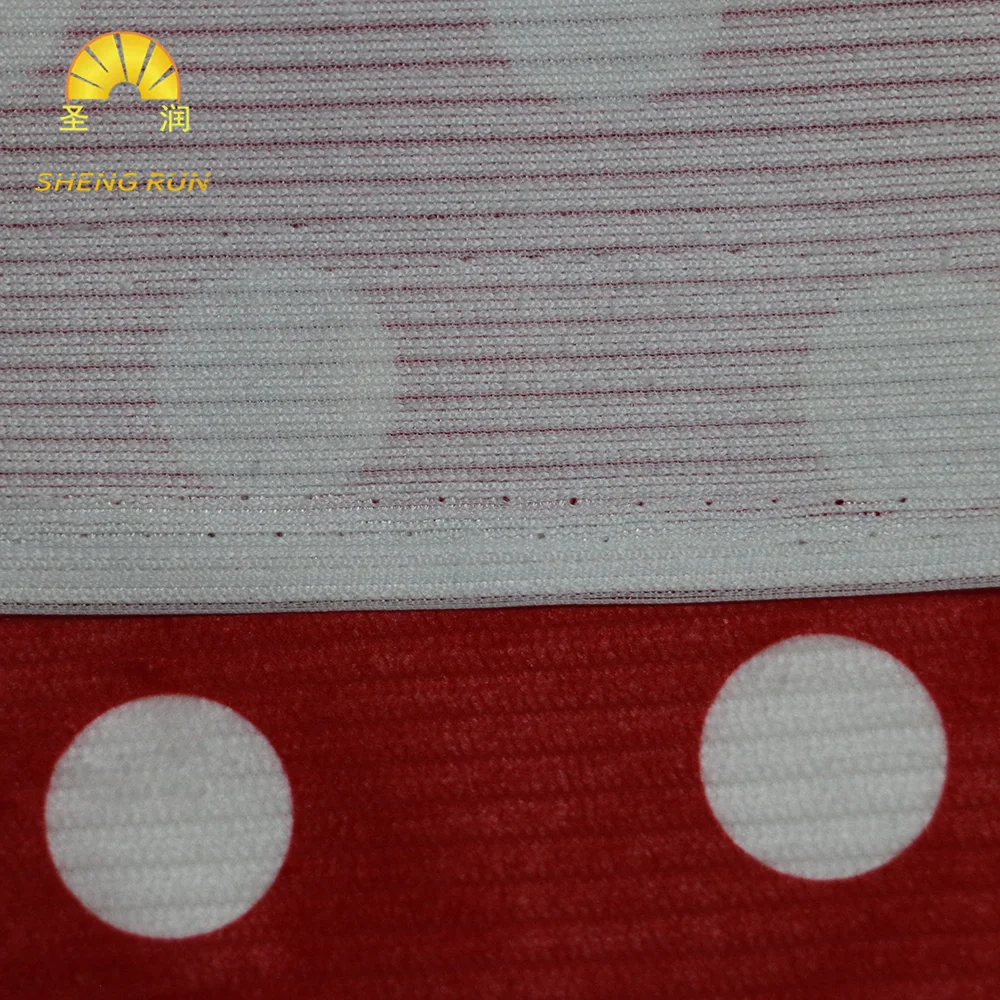 Нет минимального заказа, модная Полиэстеровая красная полоса, цифровая печать, вязаная Вельветовая ткань