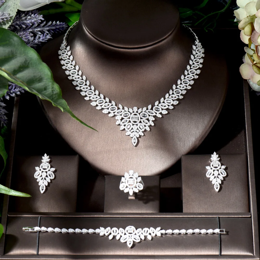 High Quality Jewelry Set Elegant Shiny Saudi Arabia Bridal Wedding