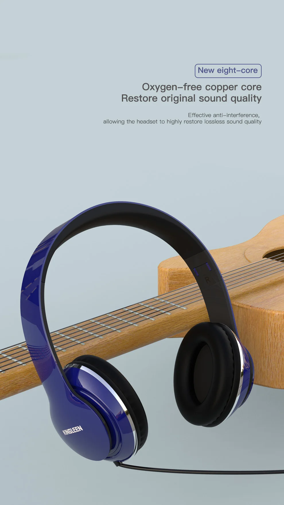 KINGLEEN  hot selling i3 Wired Headphone 3.5mm AUX Wired Gaming Headset Stereo Headphone Cheap Price blue Game Earphone