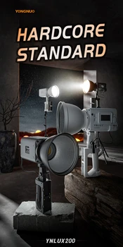 Yongnuo Lux200 200w Handheld Outdoor Led Light Photography Lighting 2700k-6500k Bowens Mount Gray detail image