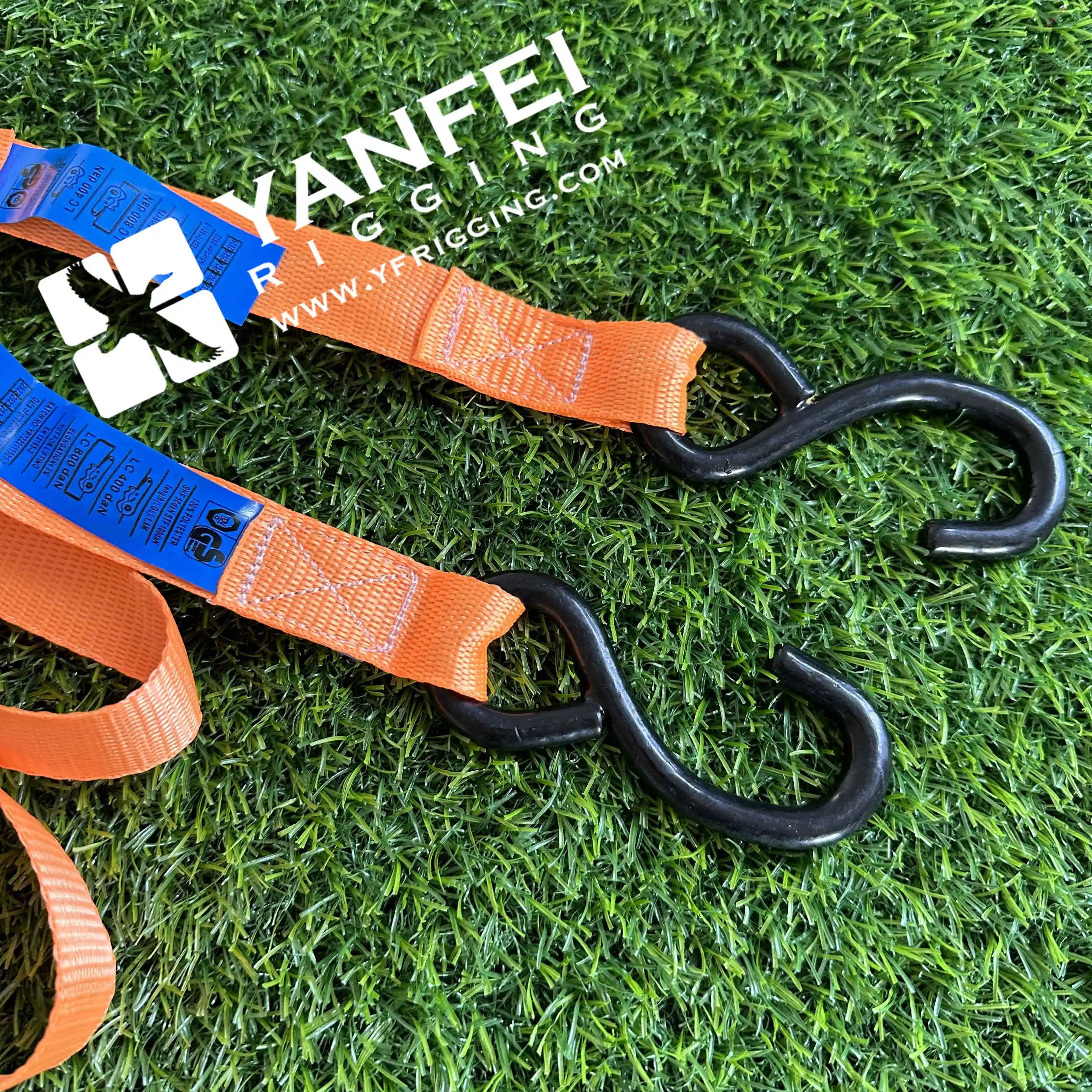 25mm 800kg Orange Ratchet Strap With S Safety Hook Ratchet Tie Down ...