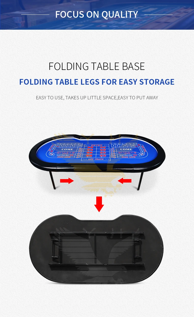 Yh Led Mini Portable Foldable Casino Craps Table Folding Gambling Dice