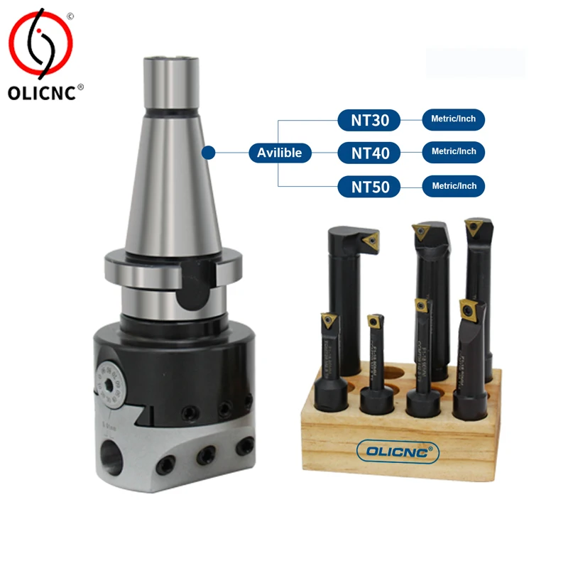 OLICNC F1 type boring head set NT40 ISO40 shanks with 12mm 18mm 25mm 2 inch 3 inch insert replaceable boring bar set boring head - F1 Boring Heads & sets - 2