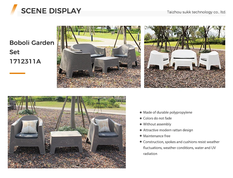 Ultra Modern White Resin Wicker Garden Chair Sofa Set Outdoor Furniture