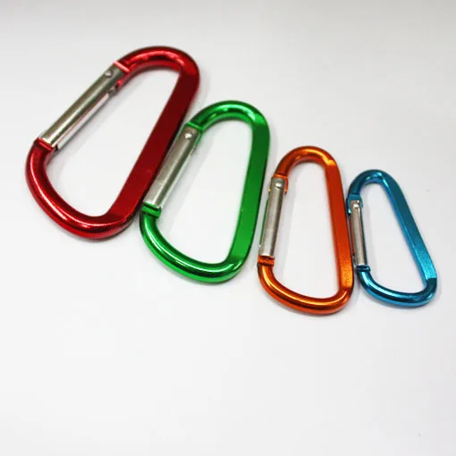 Carabiner Clip Aluminum D-Ring Spring Loaded Gate Small Keychain