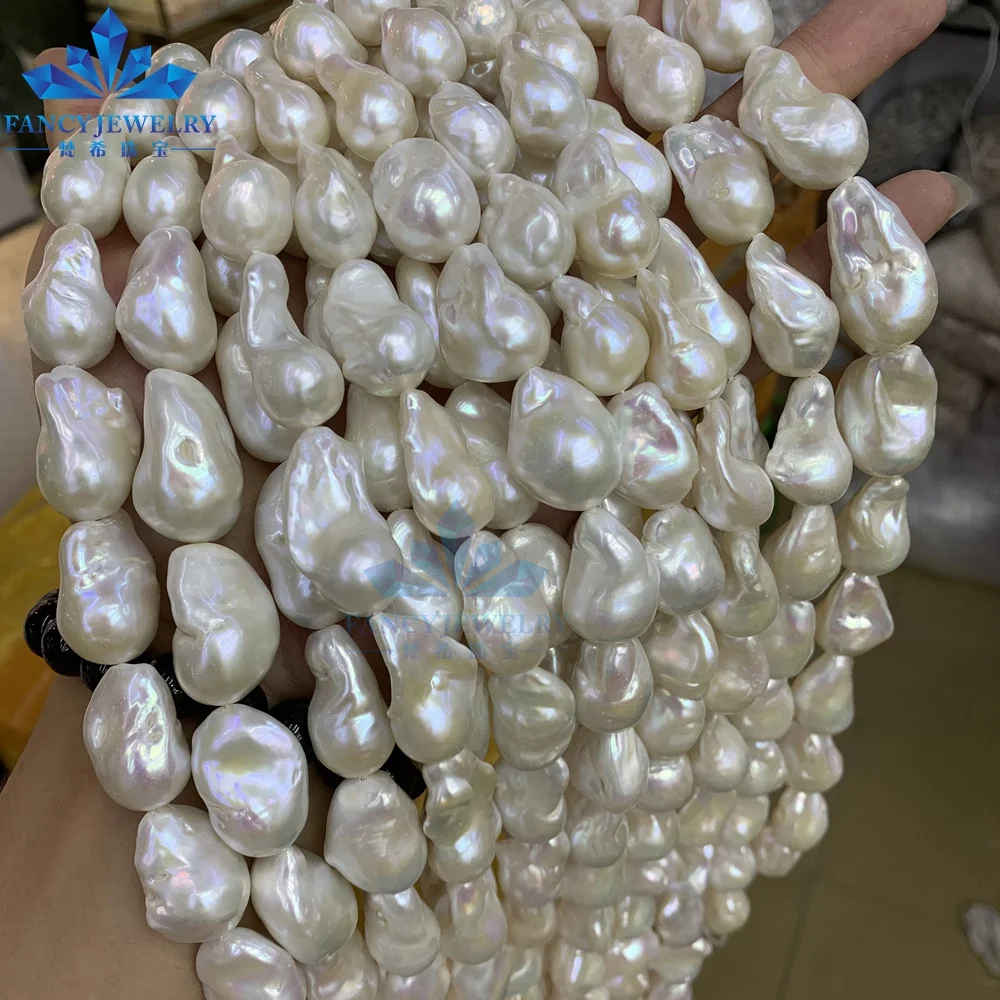 Wholesale 22-26mm White Baroque Nucleus Freshwater Pearls