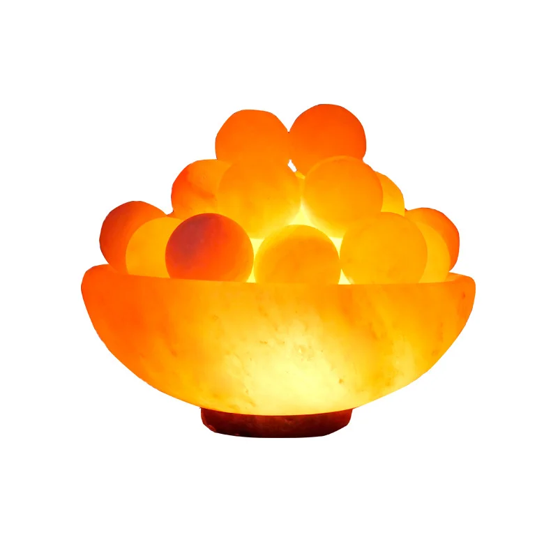 Spantik Himalayan Salt Fire Bowl With 6 Massage Balls - Authentic Pakistani Rock Salt Lamp With Dimmer