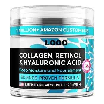 Private Label 2.5% Retinol Face Cream with Hyaluronic Acid Vitamin E Glycerin Anti-Wrinkle Freckle Whitening Properties