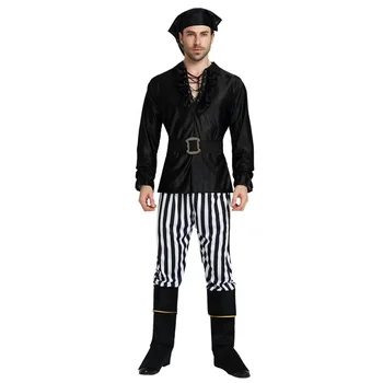 Tv Movie Costumes Adult Buccaneer Cosplay Halloween Party Men Pirate ...