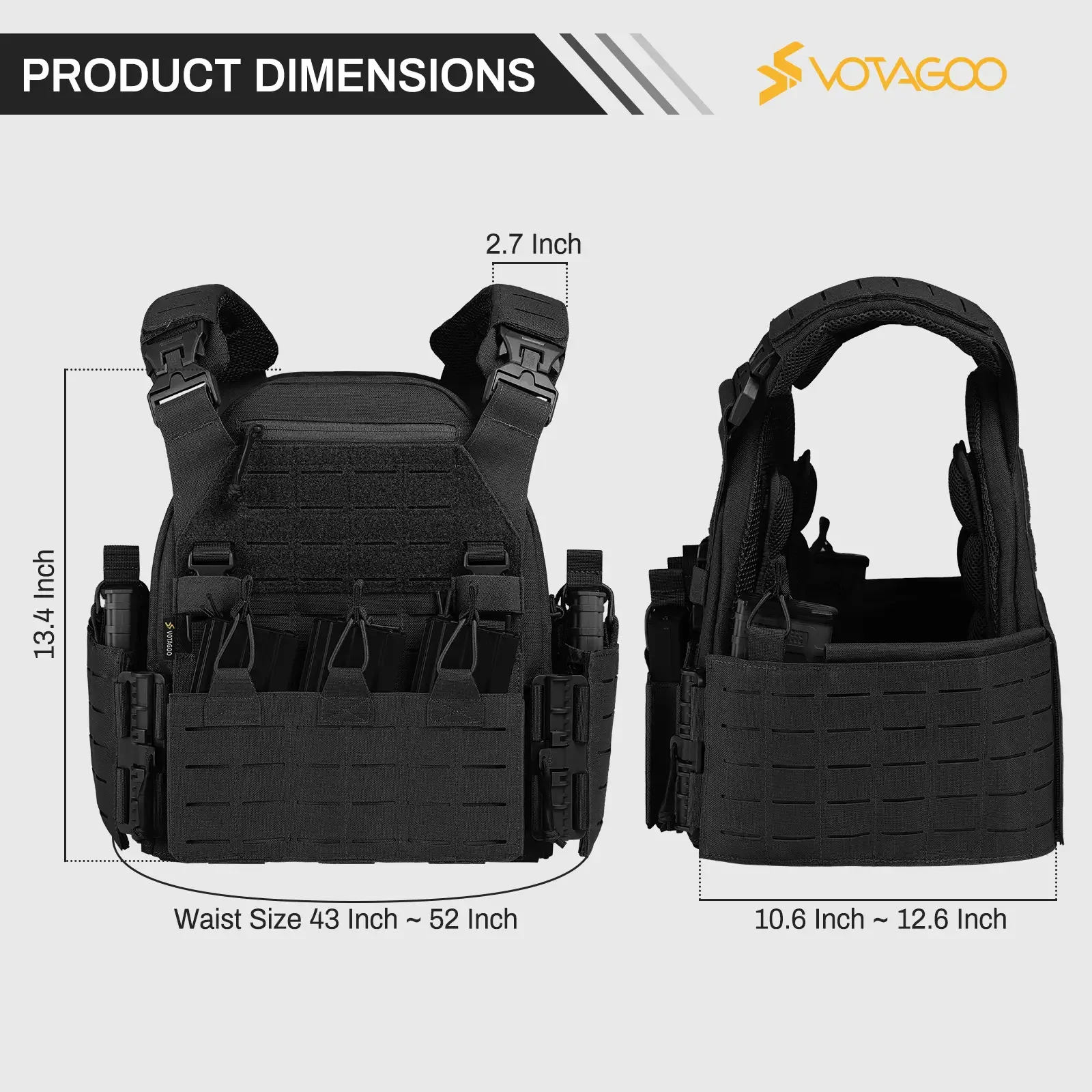 Votagoo Tactical Plate Carrier Combat Vest Colete Tatico Assault Vest