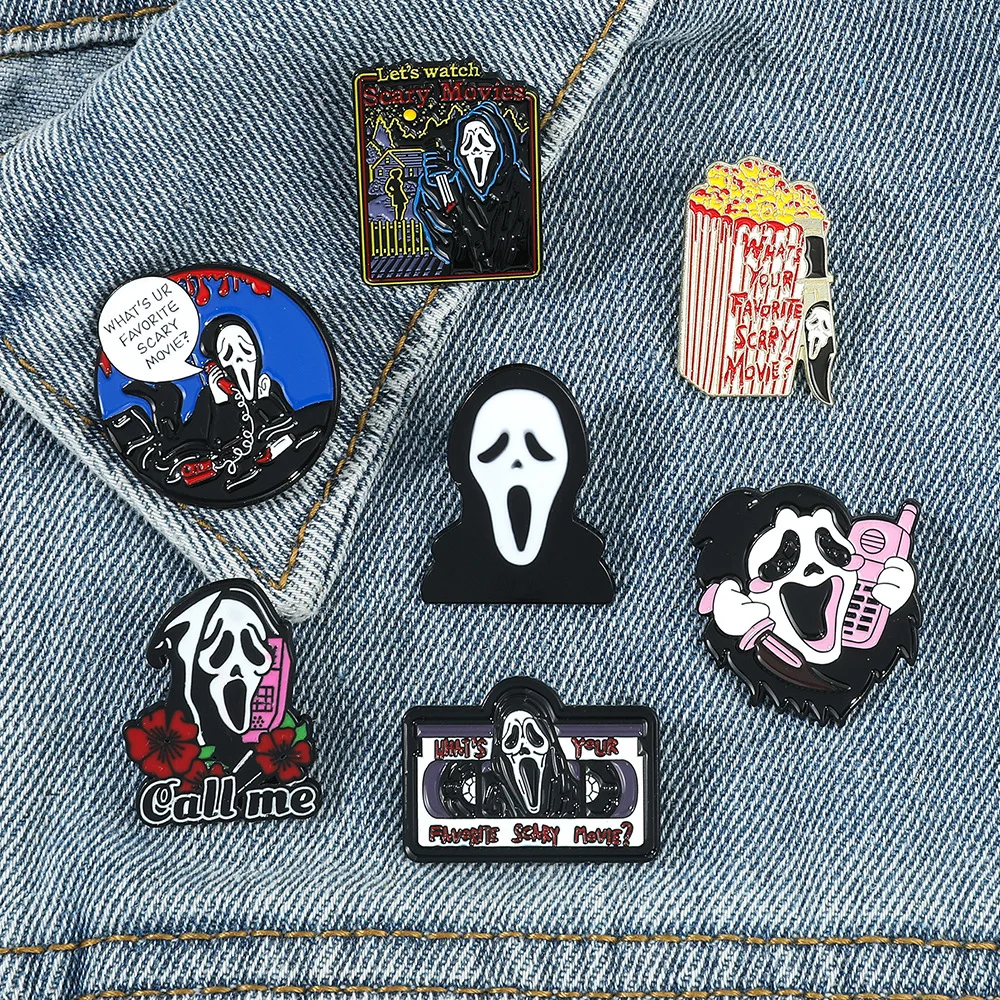 Manufacturer Custom Free Design Soft Enamel Pins Horror Pins Halloween Clothes Anime Hats Pin