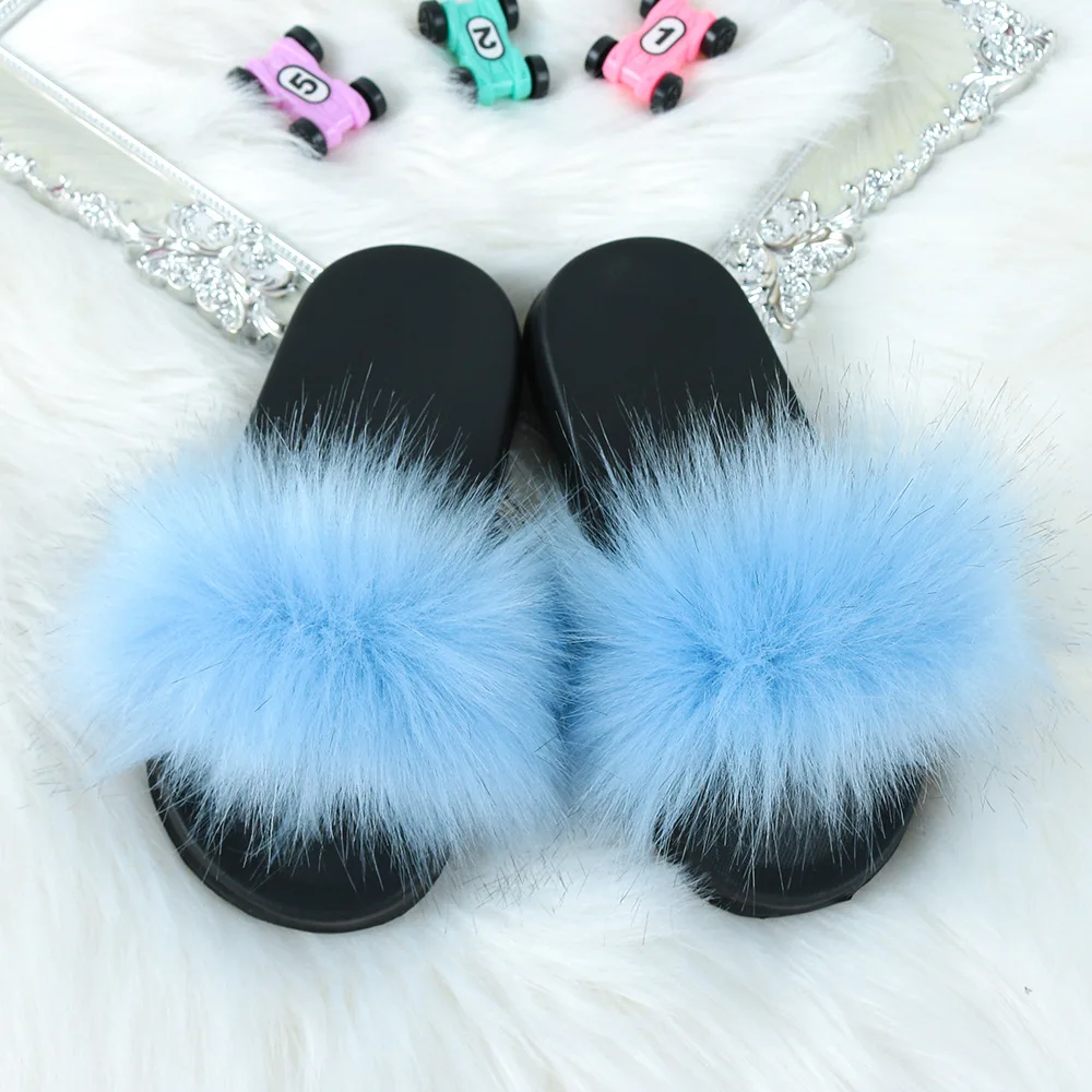 baby blue fur slides