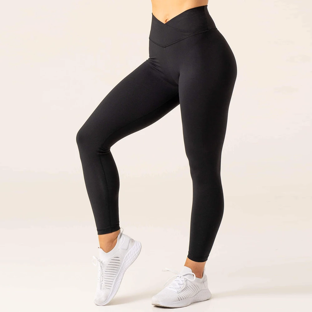 High Waisted Gym Soft Yoga Leggings Nylon Spandex Pants Womens ...