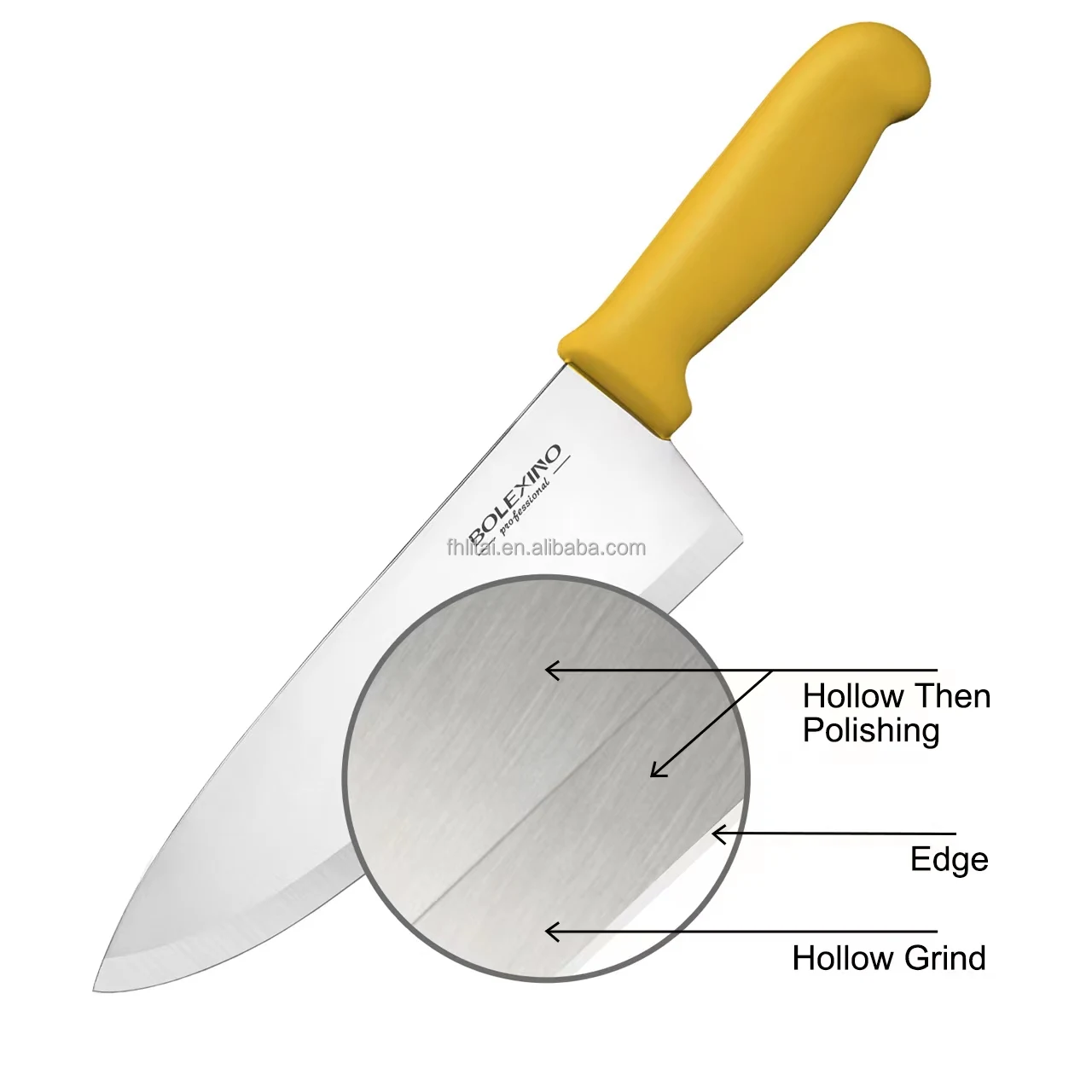 Professional Knives With Colour Coded Handles And Slant Tangs For