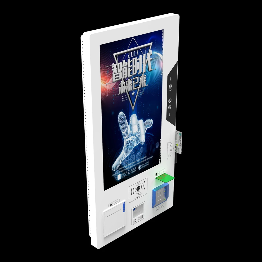Touch Screen Kiosk Totem with Ticket Printer Barcode Credit Card Reader Functional SDK for Custom Software Development