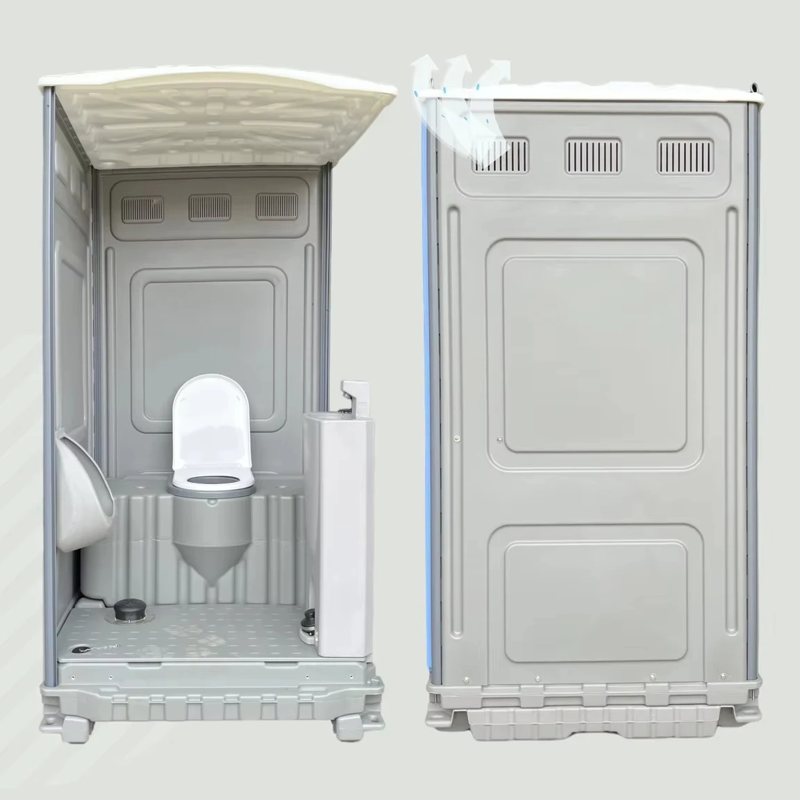 2025 Hot Selling HDPE Modern Design Portable Public Toilet Flap Flushable Plastic Mobile Porta Potty for Outdoor Bathroom Use