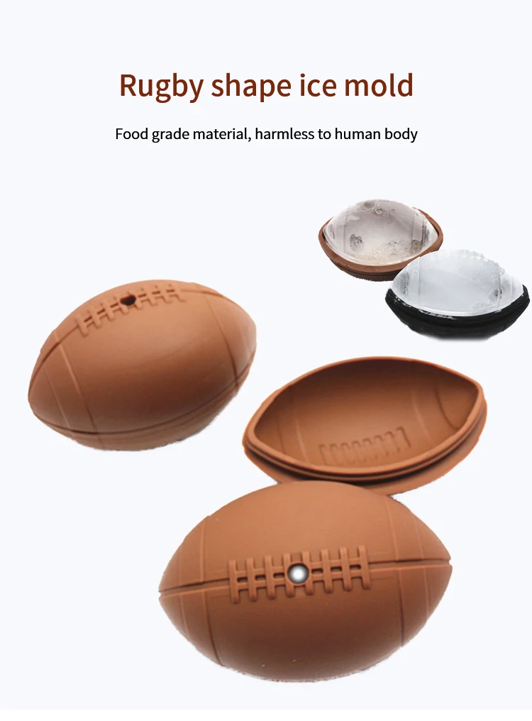 Silicone Soccer Ball Shaped Ice Mold, Football Ice Mold