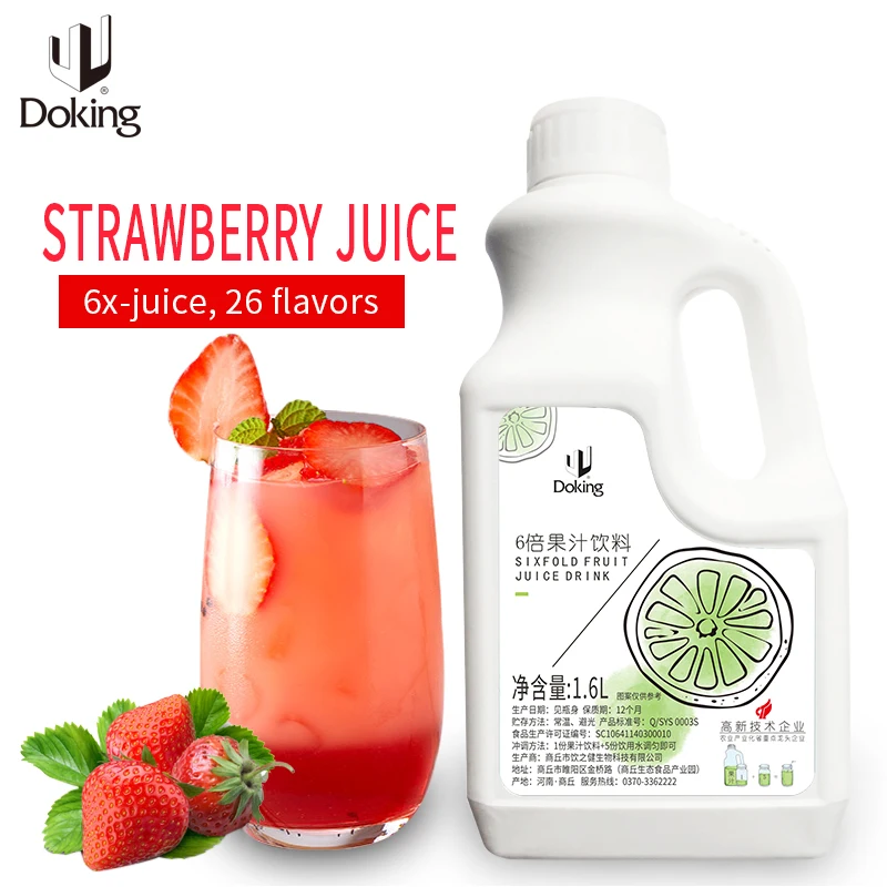 Fruit flavor and fresh taste 6 Times Concentrate strawberry juice/syrup