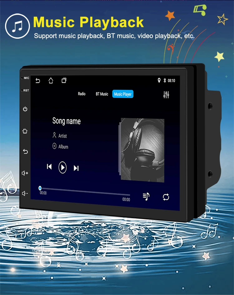2din Android Car Monitor 7inch Touch Screen Car Stereo Radio Carplay Multimedia Android Car Dvd