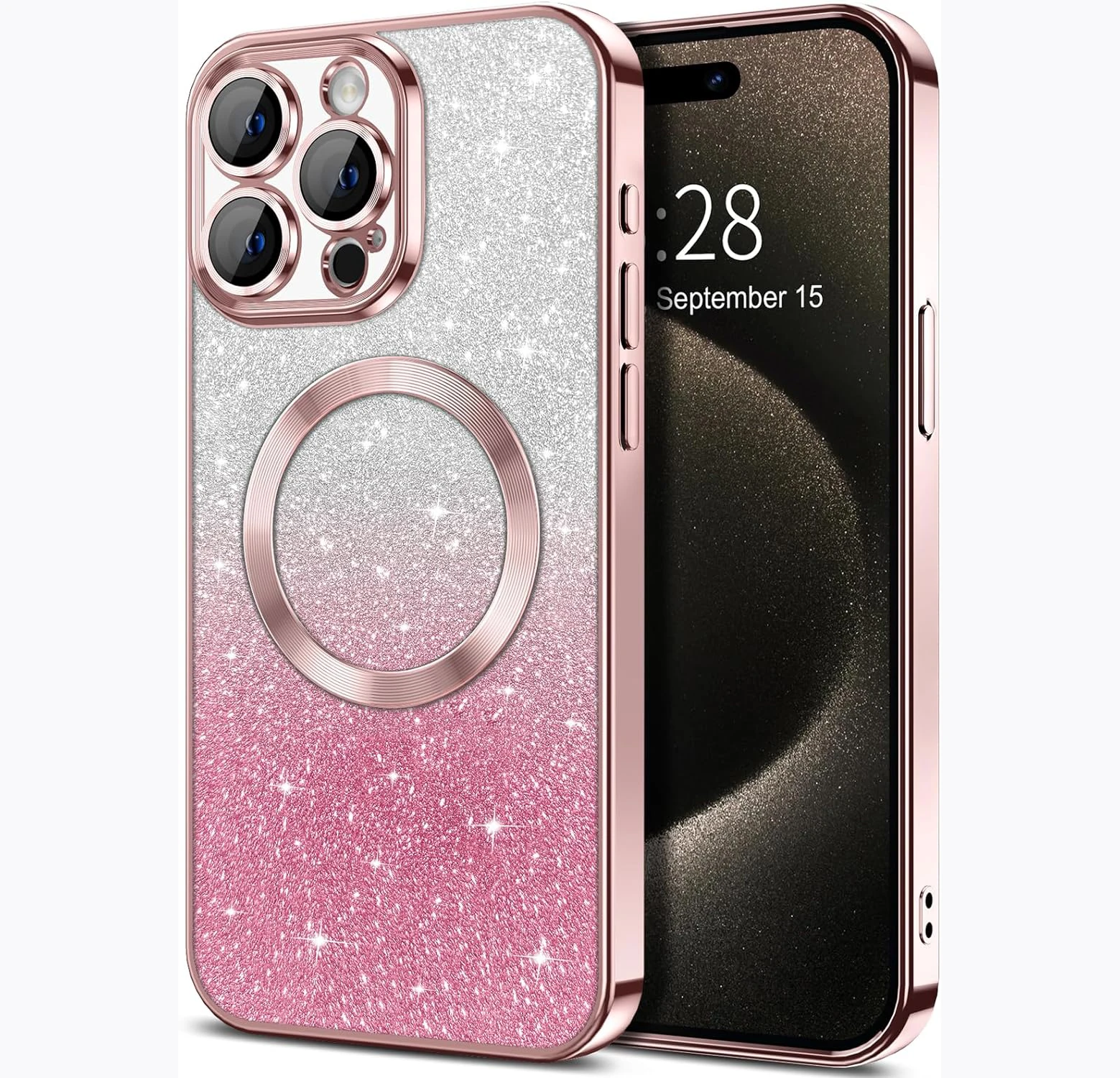 Lens protection Diamond gradient Sparkles Tpu Phone Case For Iphone 15 14 13 12 Pro Max Shockproof ALF-051 Laudtec