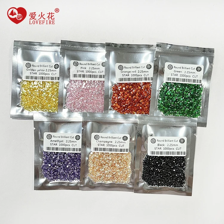 1000pcs/packs 0.8-3.0mm Loose Cz Stones - Multi Colores