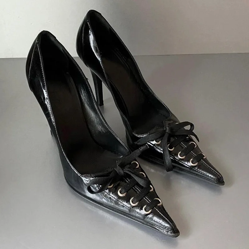 2024 Nice Women Latest Closed Pointed Toe Stiletto Pumps Straps Thin Heel Shoes High Quality High Heel Ladies Shoes - Image 3