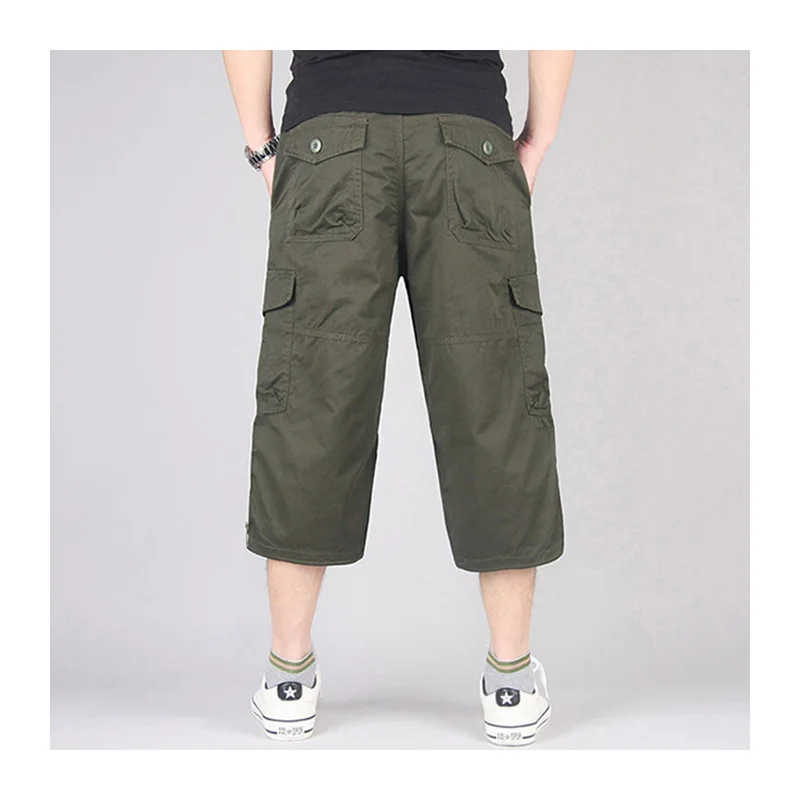 【BAON】Seka String Banding Bermuda Cargo Pants Men's Cotton Print Cargo Shorts Mens Casual Breeches Bermuda