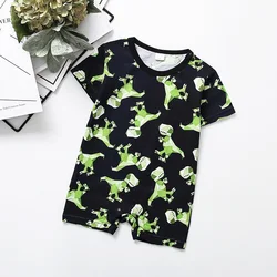 Комбинезоны для маленьких мальчиков с принтом динозавра, одежда для малышей с мультяшным принтом, дешевая одежда для младенцев, комбинезоны