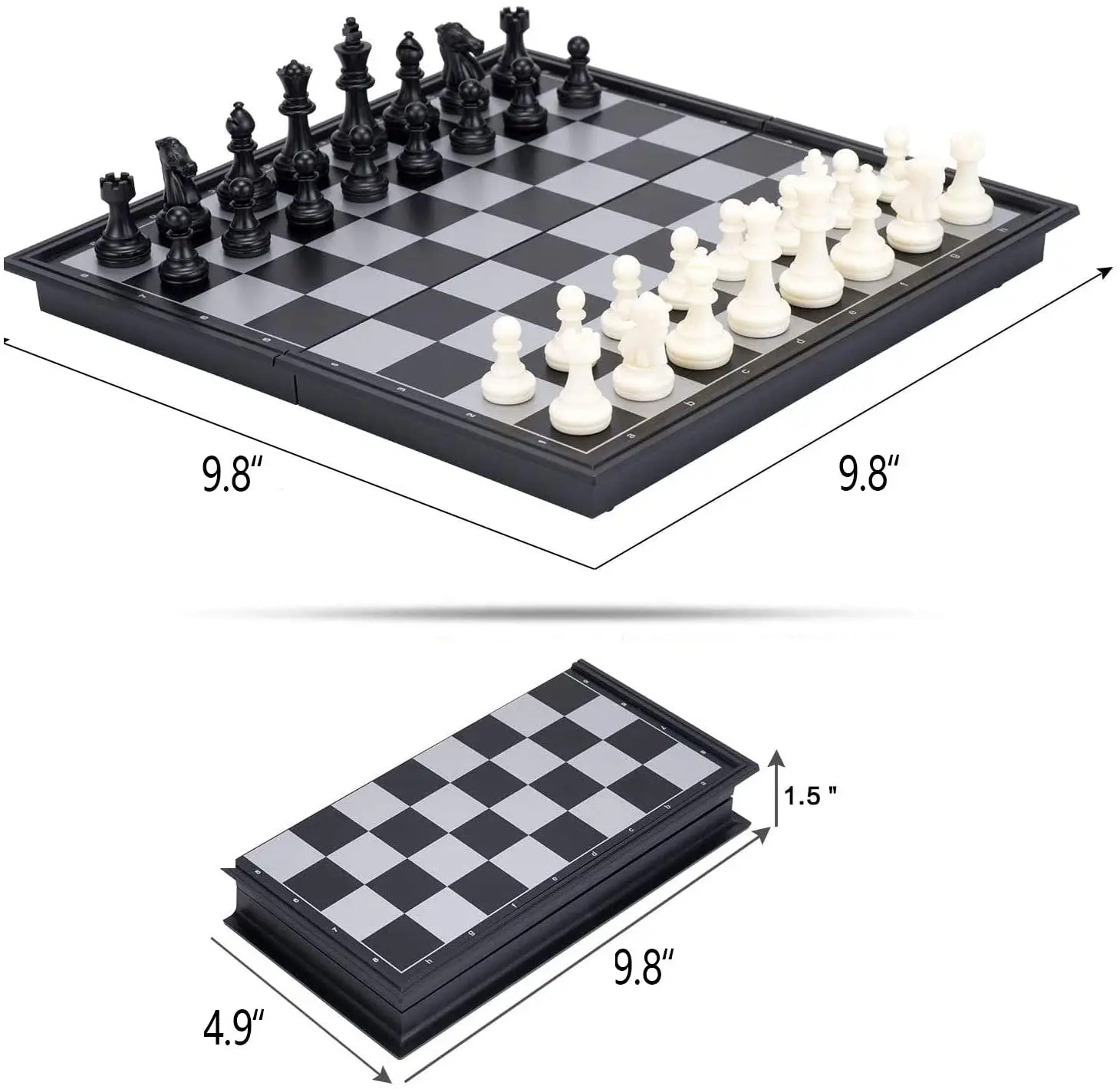 Custom ABS Tournament 25*25*2cm chess board set Game Set Magnetic luxury chess  set plastic