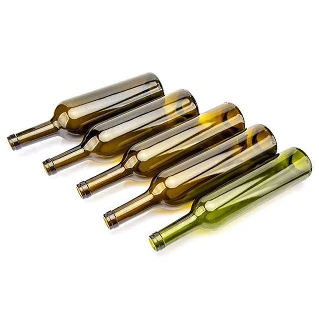 Wholesale 187ml 375ml 750ml Burgundy Red Wine Bottle Dark Green Empty