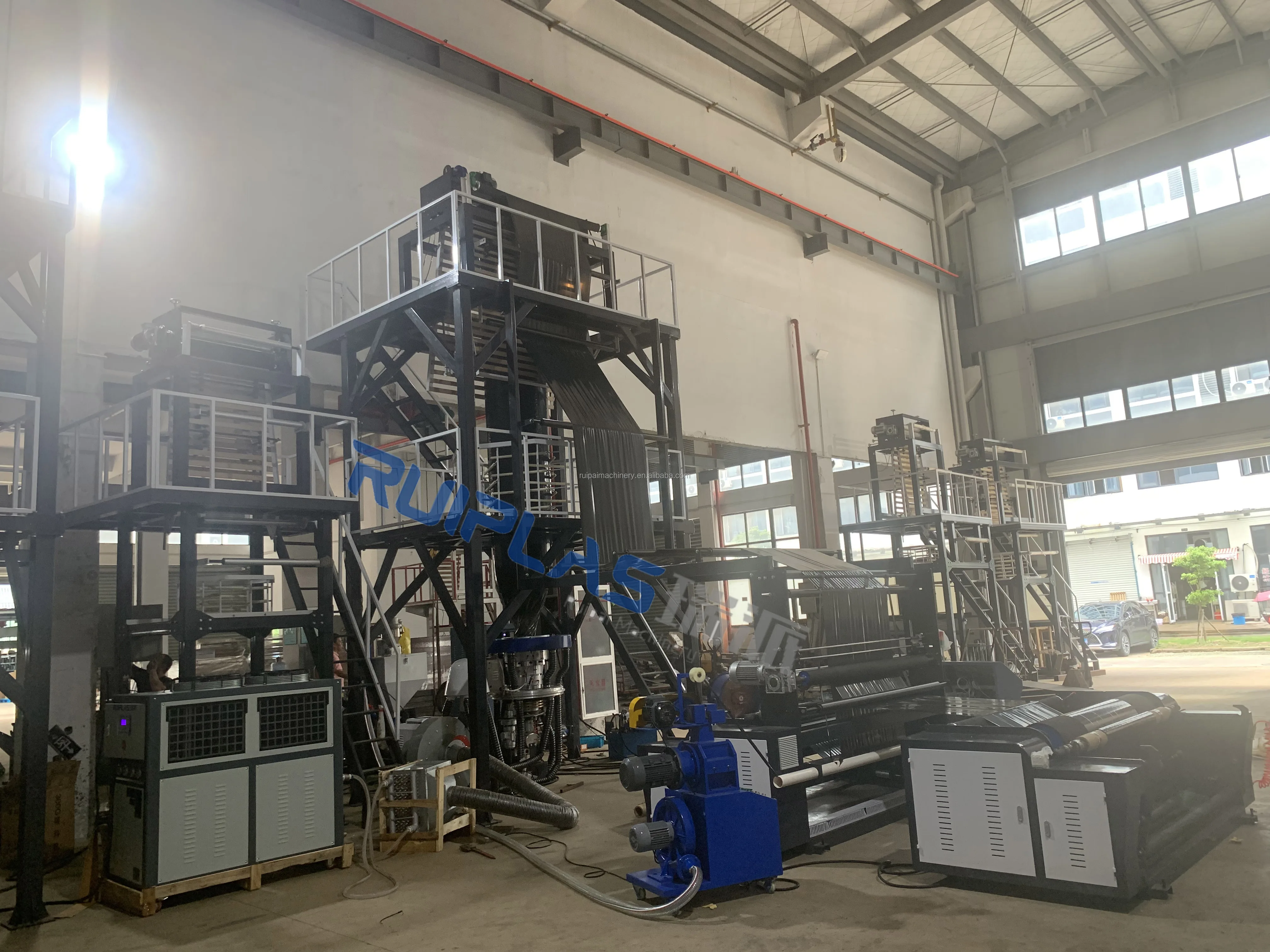 Ruiplas High Output Shopping Bag Die Extrusion Line Mono Layer Nylon HDPE Polythene Film Blowing Machine
