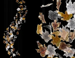 Luxury Design Lighting Pendant Lamp Villa Staircase Wedding Acrylic Flower Modleling LED Chandelier Lamp