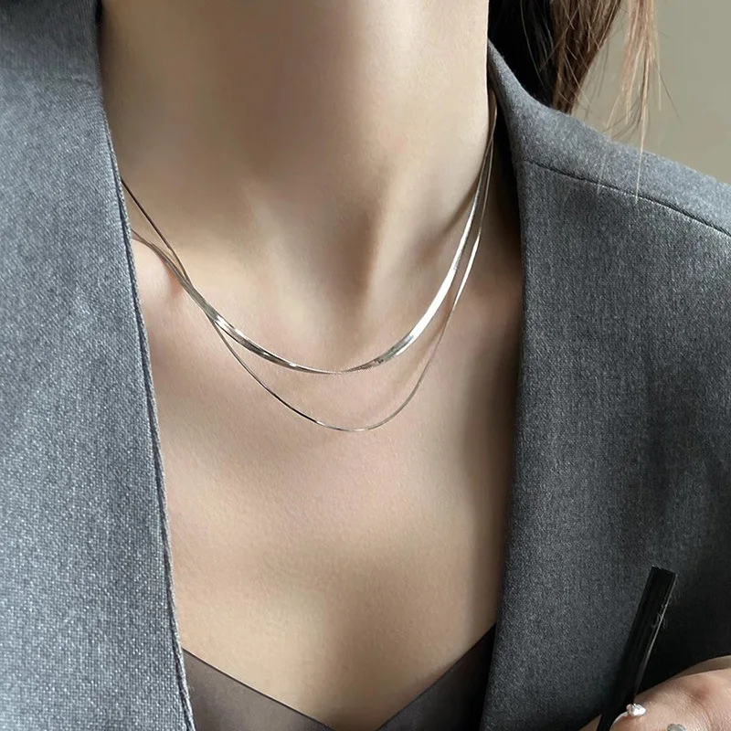 Silver Chain Necklace Women's Sterling Silver Choker Necklace