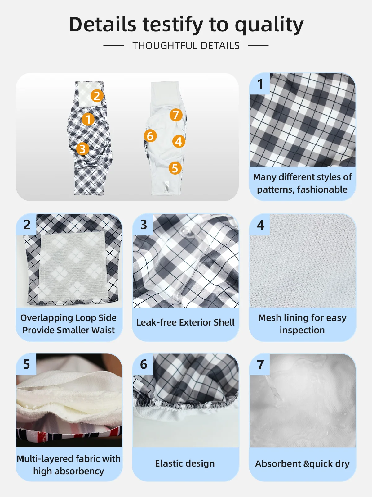 Wholesale Reusable Male Dog Belly Wraps Washable Male Dog Diapers Bell - product detail 4