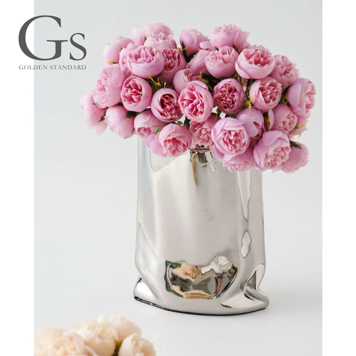 Моранди креативная Серебряная керамическая ваза украшение для сухих цветов керамика и эмаль ручной работы