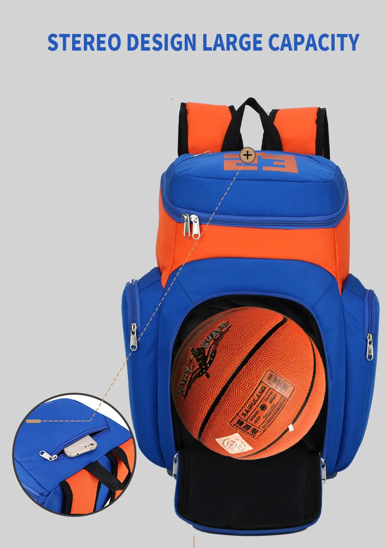 Custom Logo School Pocket Oxford Lining Casual Sports Backpacks