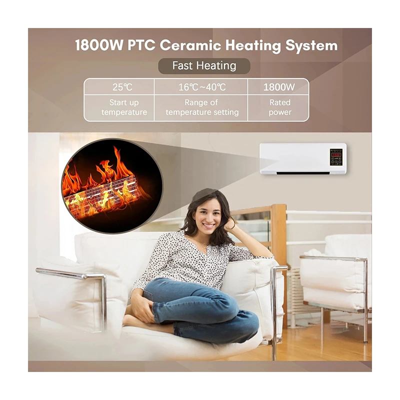 Electric Ptc Ceramic Fan, Portable, Wall, ERP - detail 10