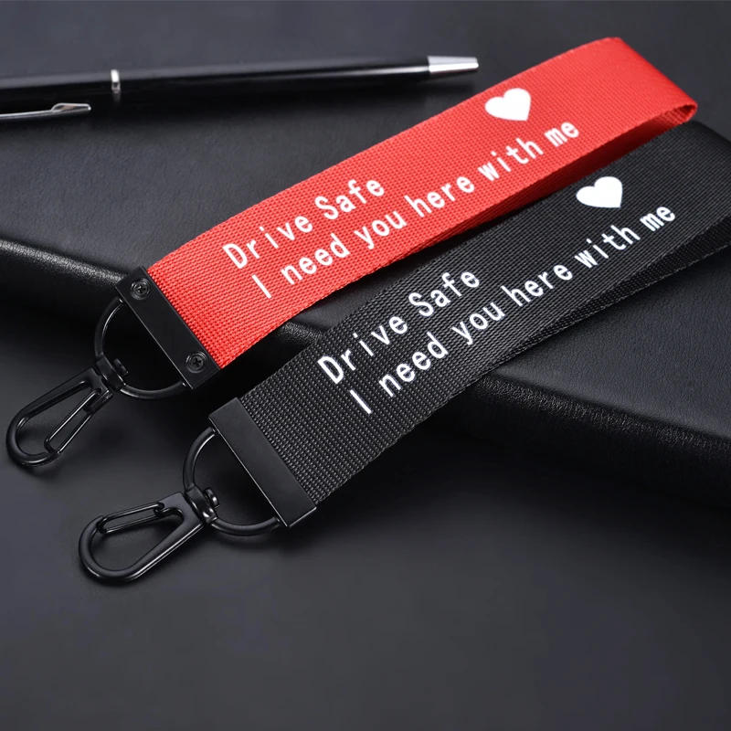 Xinxing Drive Safe Key Chain Ribbon Couples Breloczek Key Ring Boyfriend Gift Custom Keychain Father Key Chain Llavero De Regalo