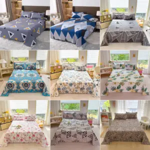 Best Selling New Frosted Single and Double Student Dormitory Bed Sheets ultra Fine Fiber Bed Set Printed Flat Bedsheet
