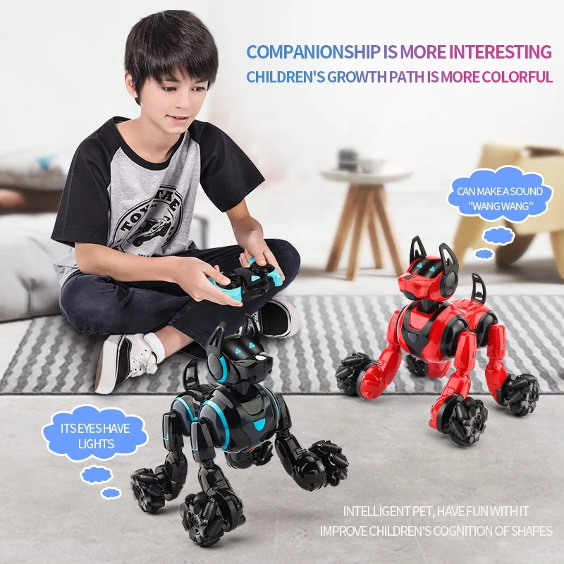 Kids 5CH Intelligent Robotic Electronic Watch and Gesture Control Stunt Rc Robot Dog Smart Toys for Sale
