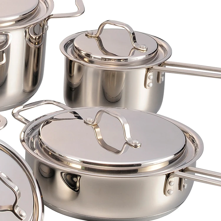 12Pcs Kitchen Ware Stainless Steel Soup Pot Sets Non Stick Cookware Set With Steel Lid details