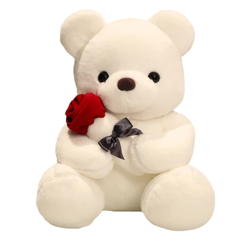Kawaii Rose Teddy Bear Soft Stuffed Teddy Bear Toys Stuffed Animals Toys Valentine Christmas Gift for Girls and Children