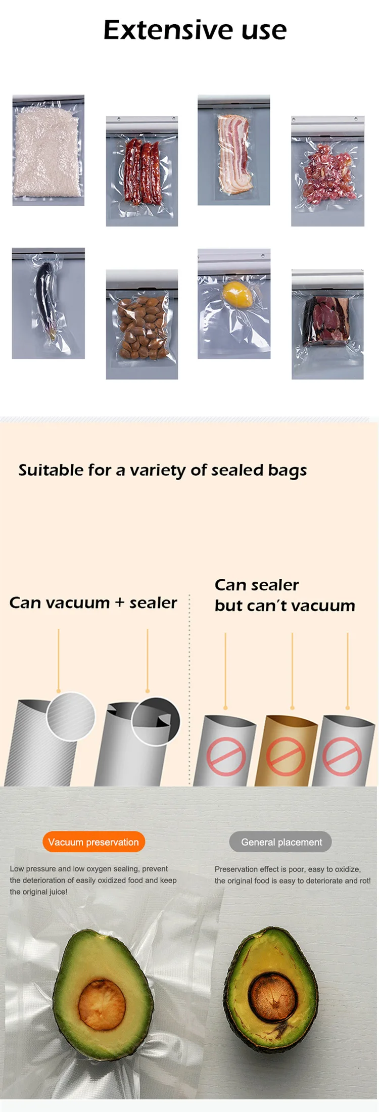 Vacuum Food Sealer Automatic Food Vacuum Sealer Household Packaging Machine With 10Pcs Bags Vacuum For Products