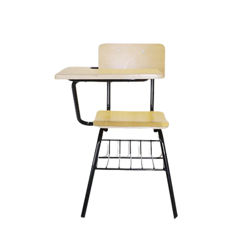 Cheap School Furniture Training Room Tablet Arm Chair Wooden Plywood Classroom Student Chair With Writing Pad