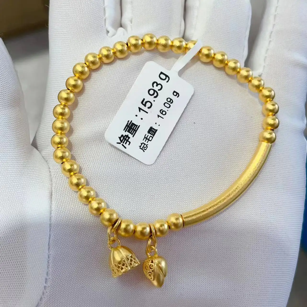 Made in China 24K real gold bracelet customization 999 real gold bracelet manufacturing Gold jewelry accepts OEM customization