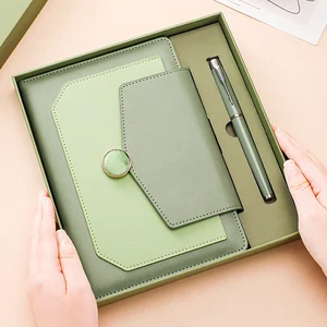 Hardcover Notebook with Magnetic Buckle Customized Logo Gift Box with Pen A5 PU Leather Notebook for Office or Business